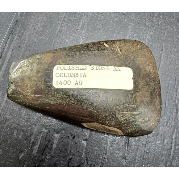 Antique Polished Stone Ax Columbia 1400 AD Artifact HS234